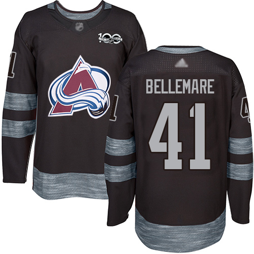 Adidas Colorado Avalanche Men #41 Pierre-Edouard Bellemare Black 1917-2017 100th Anniversary Stitched NHL Jersey->colorado avalanche->NHL Jersey